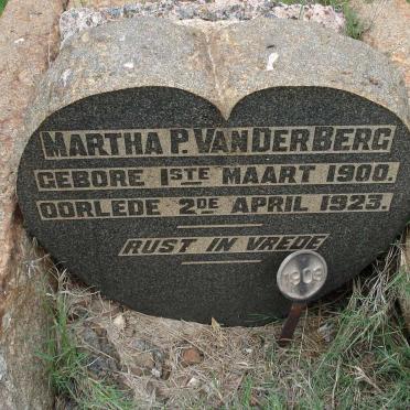 BERG Martha P., van der 1900-1923