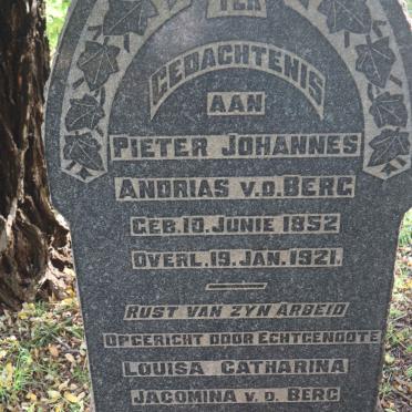 BERG Pieter Johannes Andrias, v.d. 1852-1921 &amp; Louisa Catharina Jacomina 1854-1947