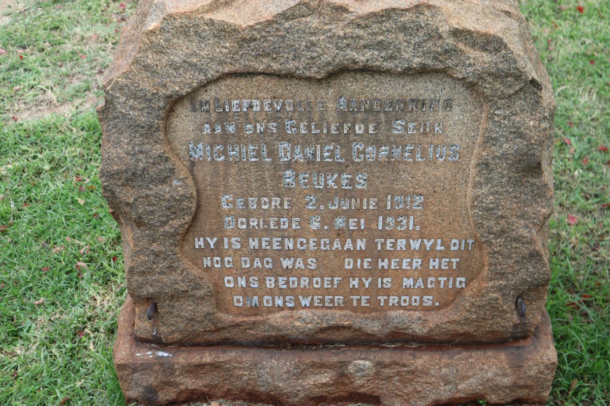 BEUKES Michiel Daniel Cornelius 1912-1931