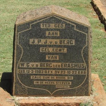 BERG J.P.J., v.d. 1902-1922