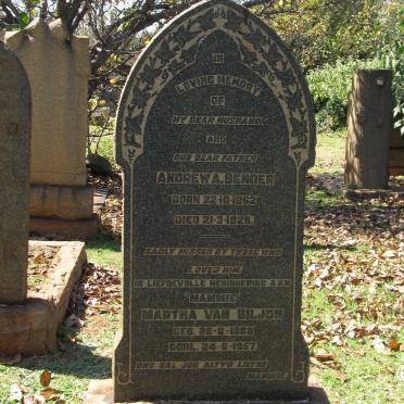 BENDER Andrew A. 1852-1929 :: VAN BILJON Martha 1888-1957