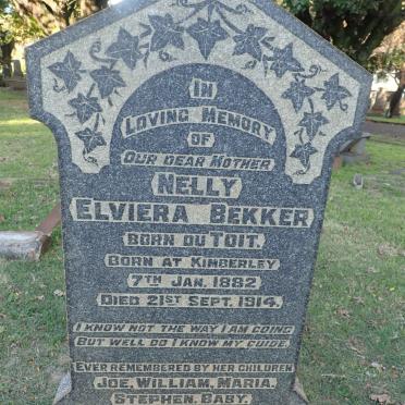 BEKKER Nelly Elviera nee DU TOIT 1882-1914