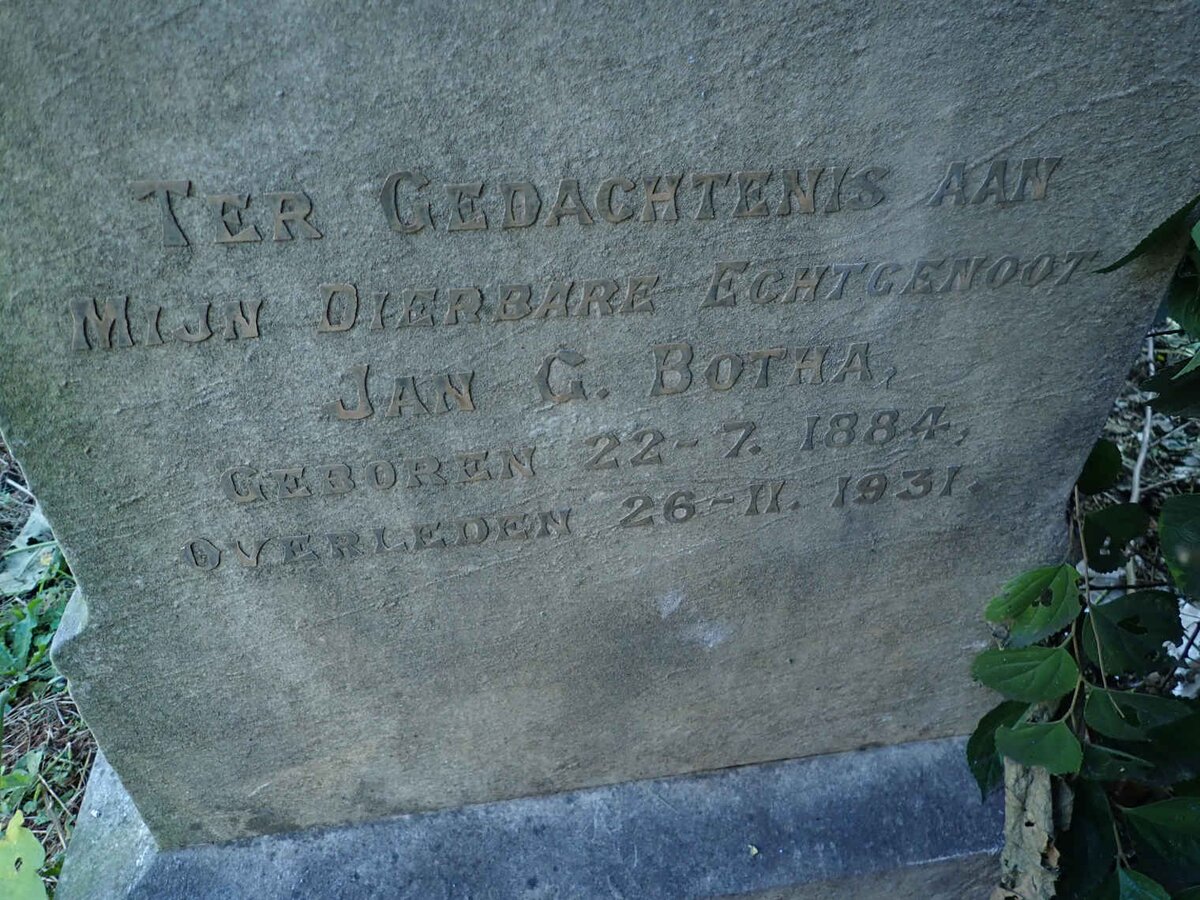 BOTHA Jan G. 1884-1931