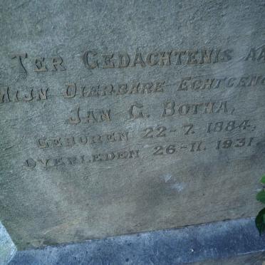 BOTHA Jan G. 1884-1931