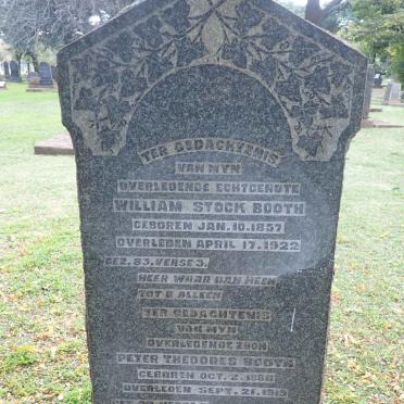 BOOTH William Stock 1857-1922 :: BOOTH Peter Thedores 1886-1919