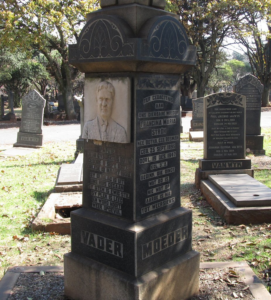 BOTHA Deon Gysbertus 1887-1938 &amp; Francina Maria STROH formerly BOTHA nee BOSMAN 1895-1947