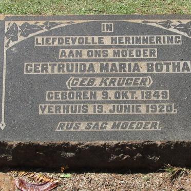 BOTHA Gertruida Maria nee KRUGER 1849-1920