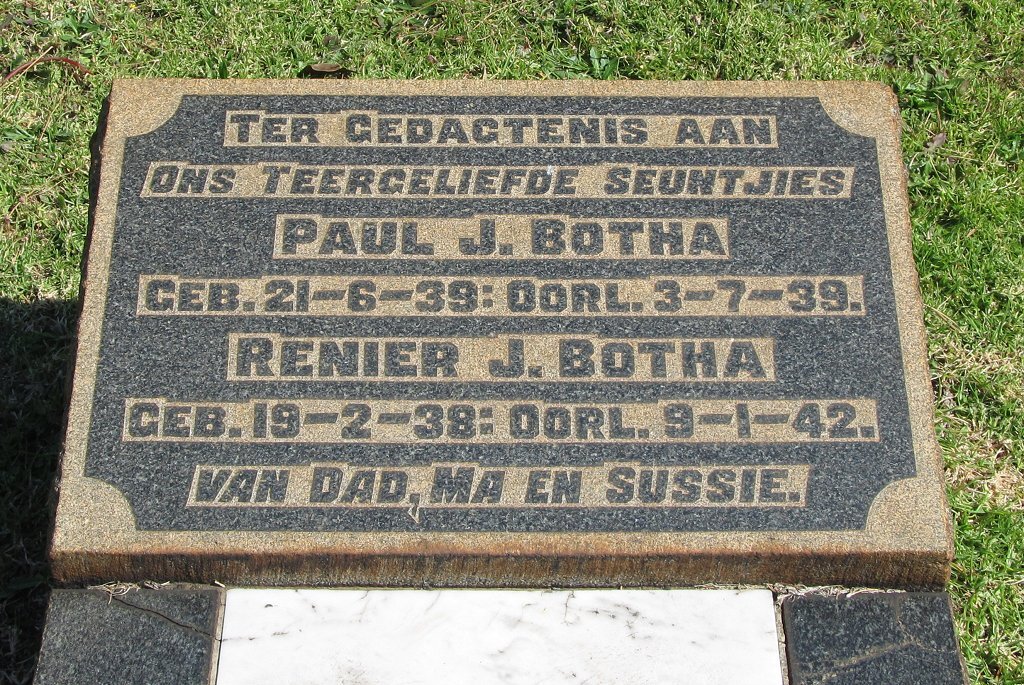BOTHA Renier J. 1938-1942 :: BOTHA Paul J. 1939-1939