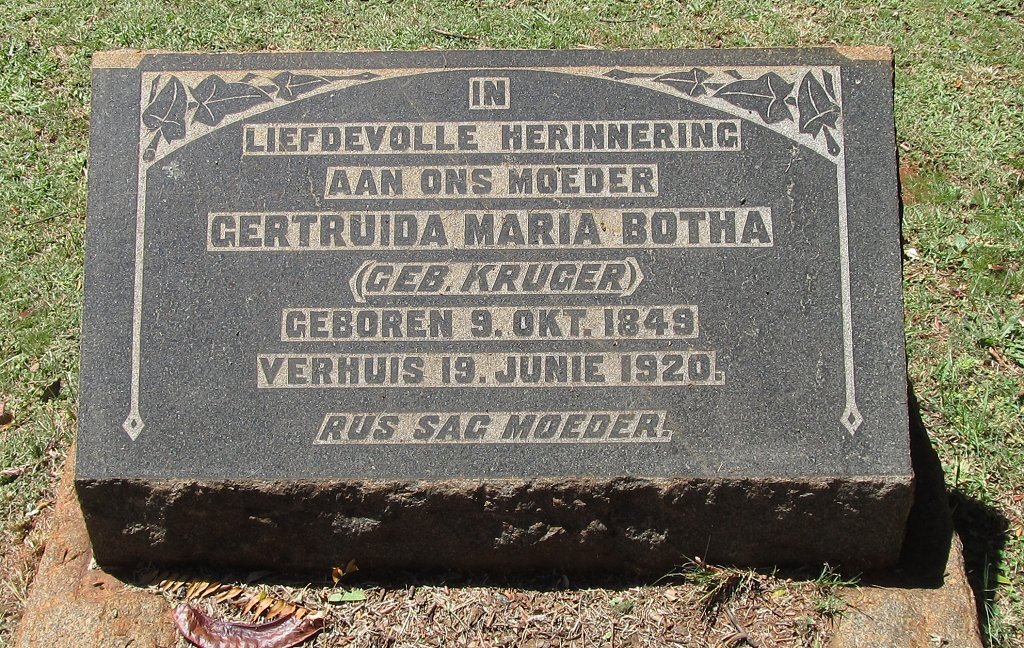 BOTHA Gertruida Maria nee KRUGER 1849-1920