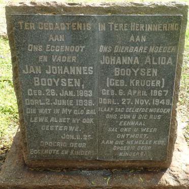 BOOYSEN Jan Johannes 1863-1939 &amp; Johanna Alida KRUGER 1867-1948