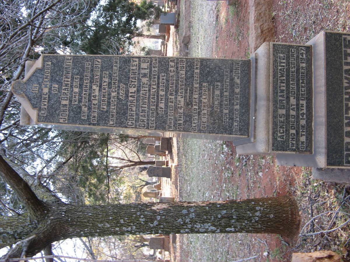 BRANTHWAITH John -1917 &amp; Agnes -1947 :: BRANTHWAITE Stanley -1918