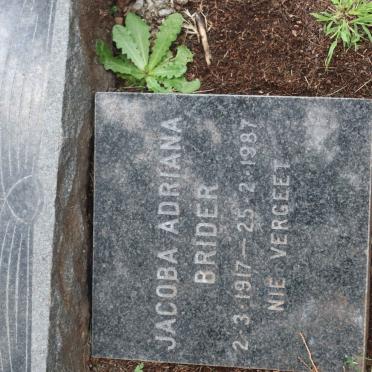 BRIDER Jacoba Adriana 1917-1987