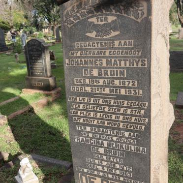 BRUIN Johannes Matthys, de 1872-1931 &amp; Francina Herkulina GEYER 1872-1963