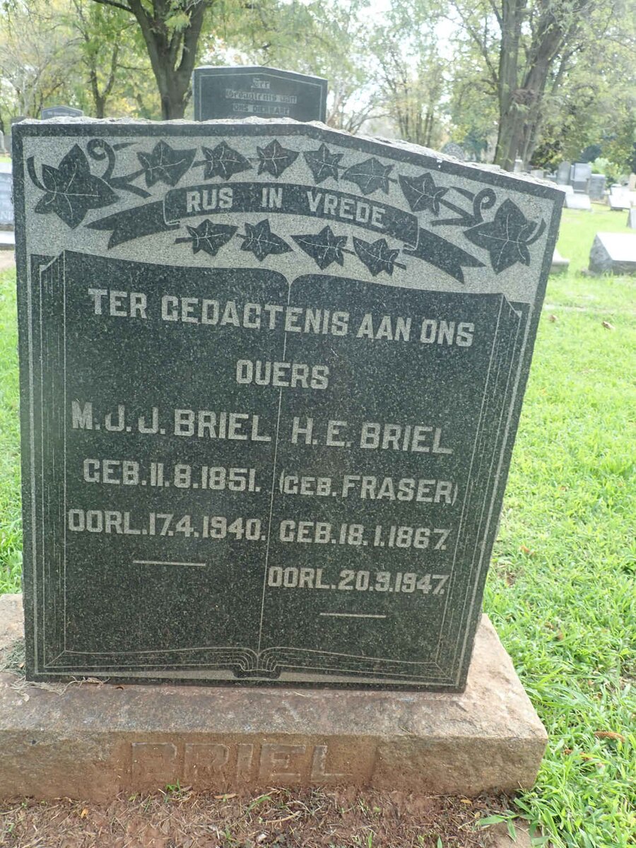 BRIEL M.J.J. 1851-1940 &amp; H.E. FRASER 1867-1947