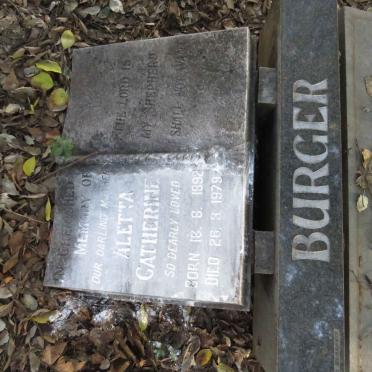 BURGER Aletta Catherine 1892-1979