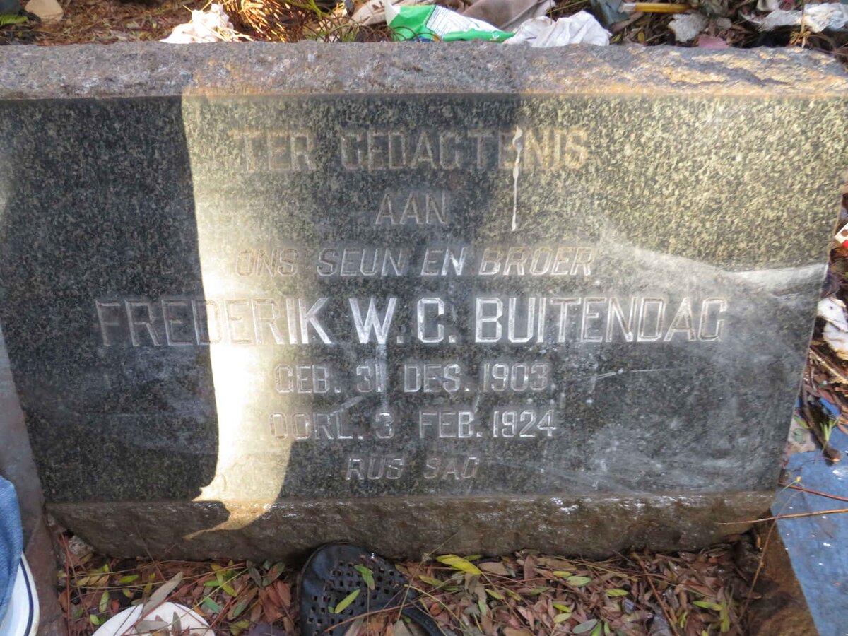 BUITENDAG Frederik W.C. 1903-1924