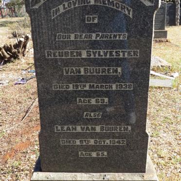 BUUREN Reuben Sylvester, van -1938 &amp; Leah -1942