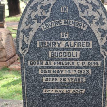 BUCCOLI Henry Alfred 1894-1923