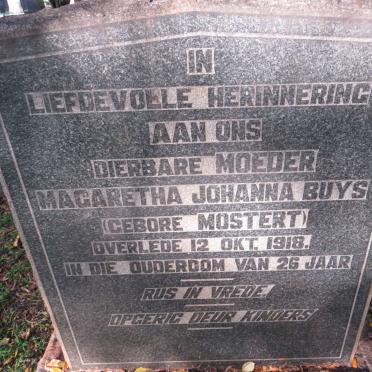 BUYS Magaretha Johanna nee MOSTERT -1918