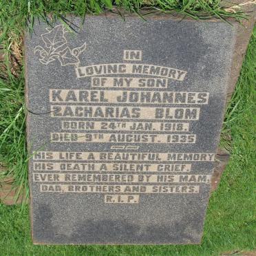 BLOM Karel Johannes Zacharias 1918-1935