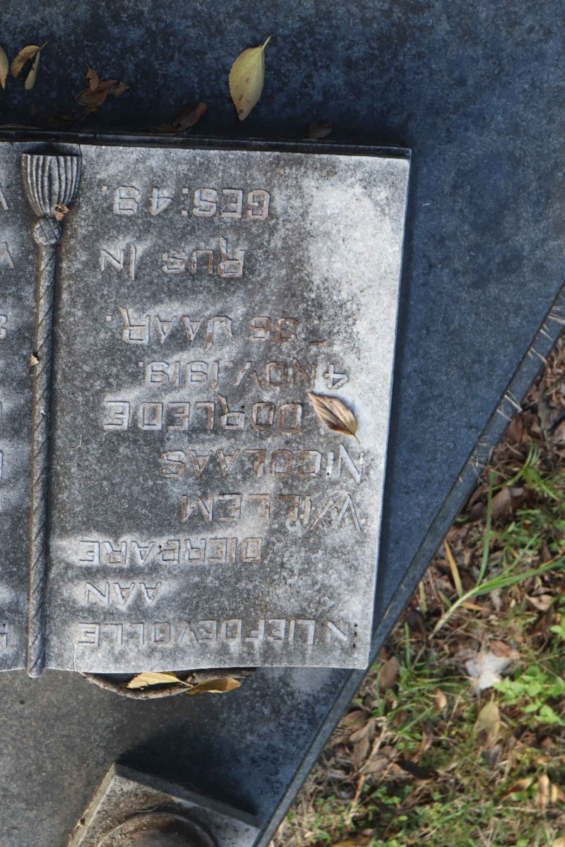 PLESSIS Willem Nicolaas, du -1919