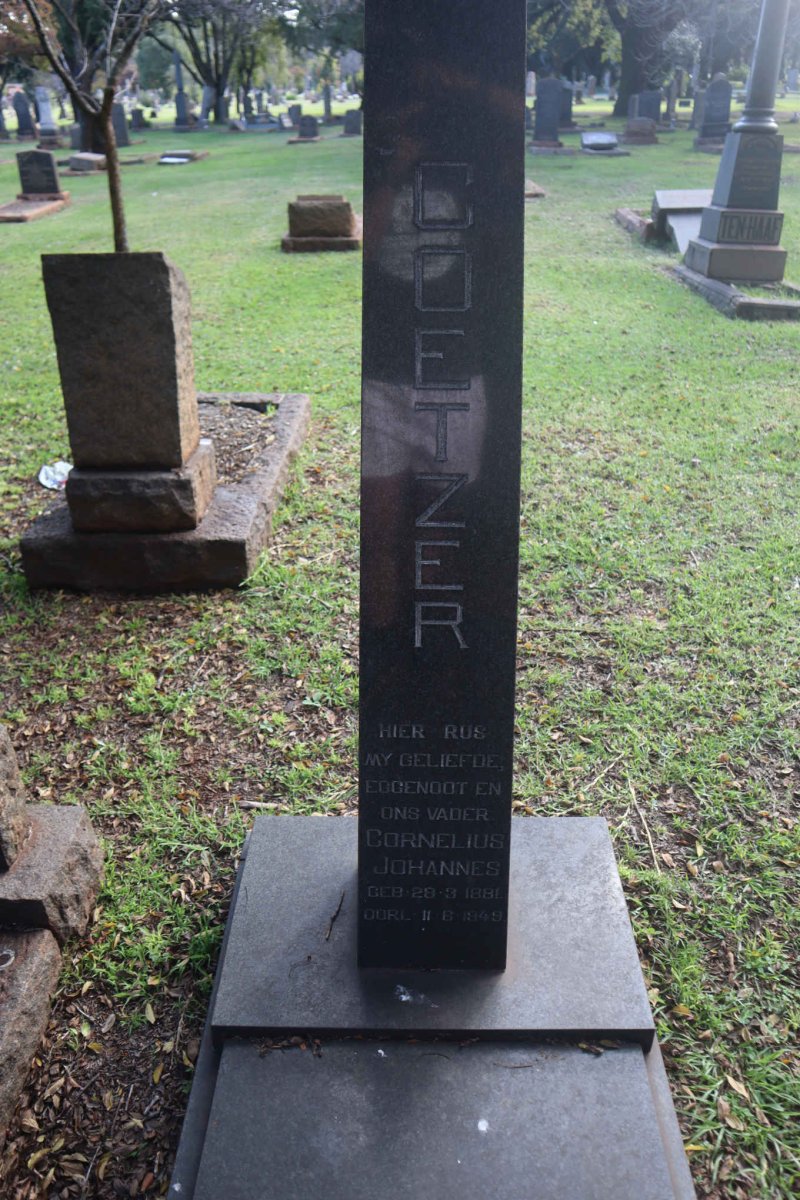 COETZER Cornelius Johannes 1881-1949