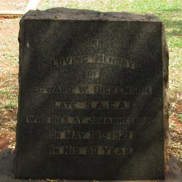 DICKENSON Edward W. -1921