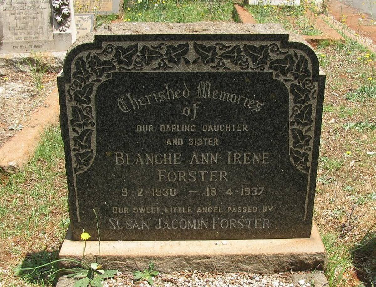 FORSTER Blanche Ann Irene 1930-1937
