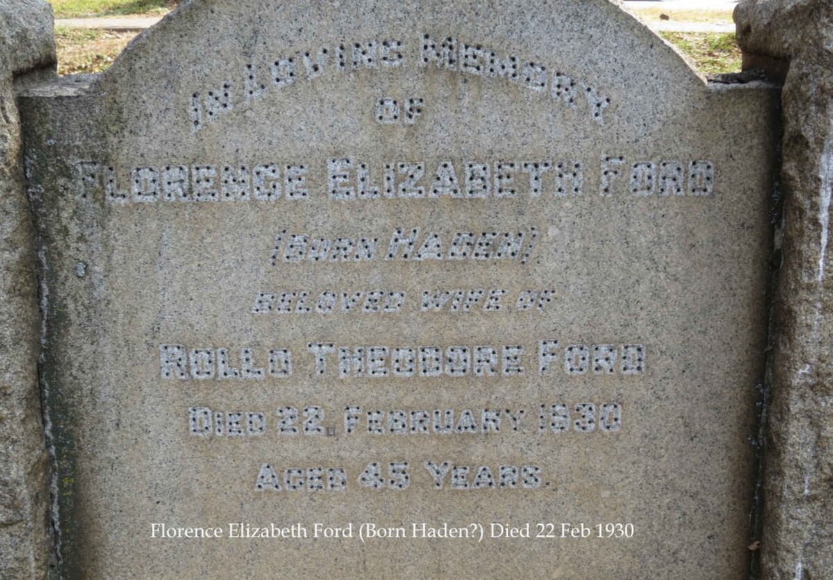 FORD Florence Elizabeth nee HADEN -1930
