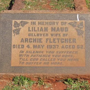 FLETCHER Lilian Maude -1937