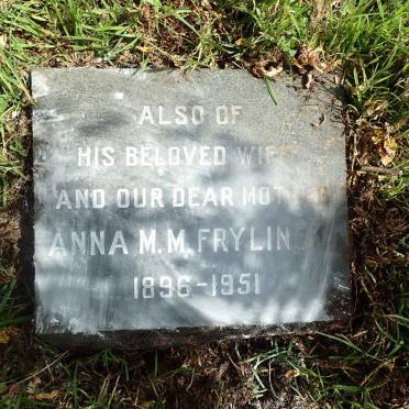 FRYLINCK John Roland -1926 &amp; Anna M.M. 1896-1951