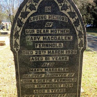 FERNHOLD Mary Magdalen -1928 :: FERNHOLD Mary Magdalen -1924