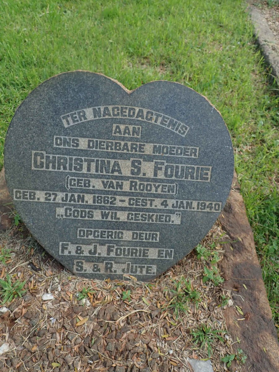 FOURIE Christina S. nee VAN ROOYEN 1862-1940