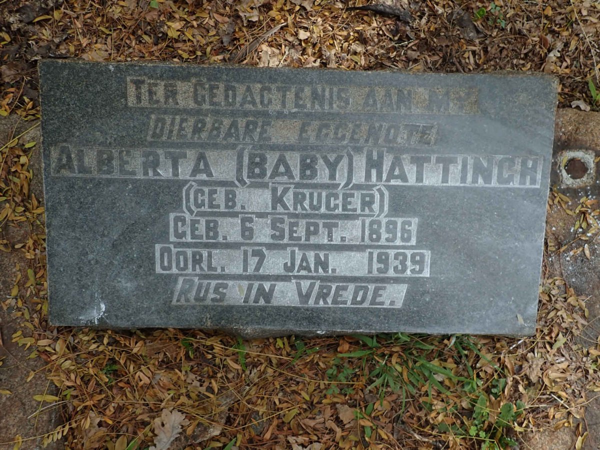 HATTINGH Alberta nee KRUGER 1896-1939