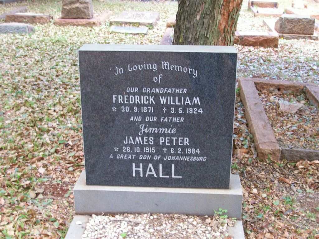 HALL Frederick William 1871-1924 :: HALL James Peter 1915-1984