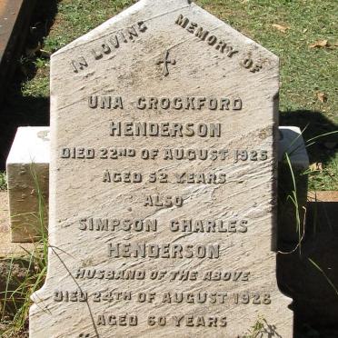 HENDERSON Simpson Charles -1928 &amp; Una Crockford -1925