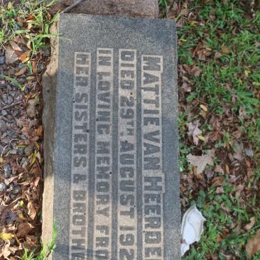 HEERDEN Mattie, van -1923