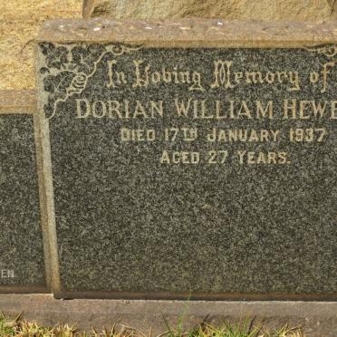 HEWETT Amelia -1954 :: HEWETT Basil Theodore 1918-1978 :: HEWETT Dorian William -1937 