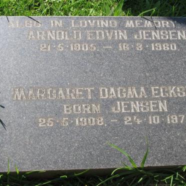 JENSEN Arnold Edvin 1905-1960 :: ECKSTEIN Margaret Dagma nee JENSEN 1908-1970