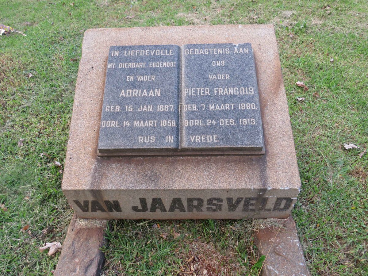 JAARSVELD Pieter Francois, van 1860-1913 :: VAN JAARSVELD Adriaan 1887-1958