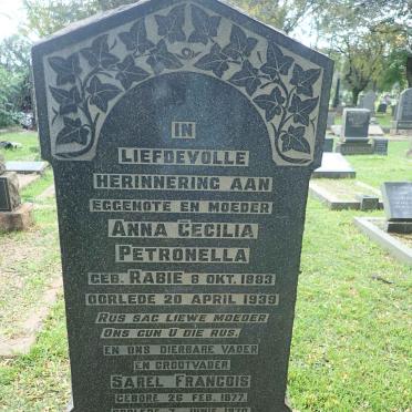 JORDAAN Sarel Francois 1877-1970 &amp; Anna Cecilia Petronella RABIE 1883-1939