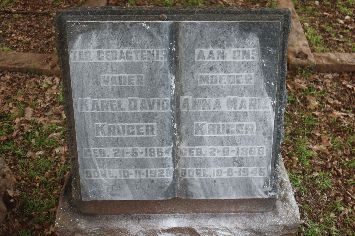 KRUGER Karel David 1864-1929 &amp; Anna Maria 1868-1945