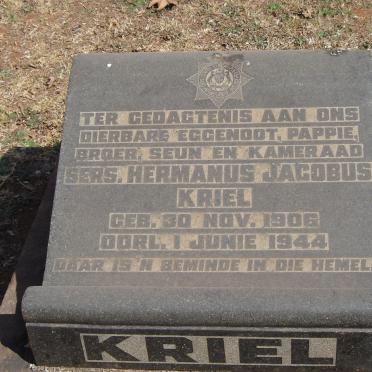 KRIEL Hermanus Jacobus 1906-1944