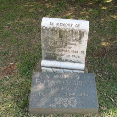 KILLICK Claude Gorringe -1938 &amp; Ellen Elizabeth -1965
