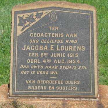 LOURENS Jacoba E. 1915-1934