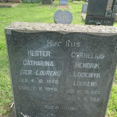 LOURENS Hester Catharina nee LOURENS 1866-1940 :: LOURENS Cornelius Hendrik Lodewyk 1903-1962