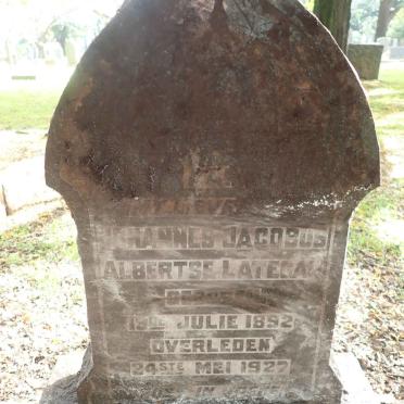 LATEGAN Johannes Jacobus Albertse 1892-1922