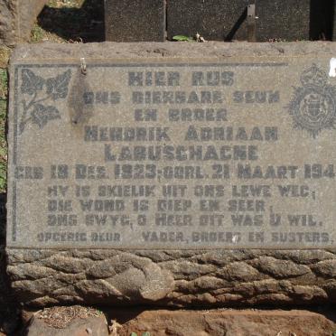LABUSCHAGNE Hendrik Adriaan 1923-1948