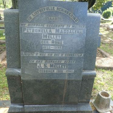 MELLET J.S. 1861-1945 &amp; Petronella Magdalena ROUX 1868-1939