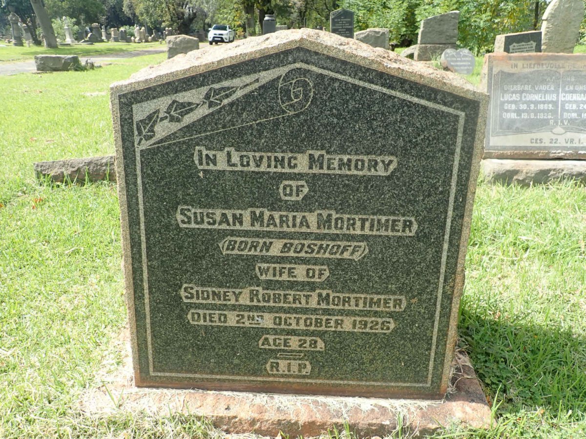 MORTIMER Susan Maria nee BOSHOFF -1926